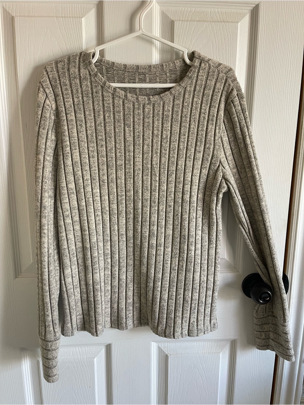 NWOT - Women’s Ribbed Crewneck Sweater - Super Soft, Light Beige